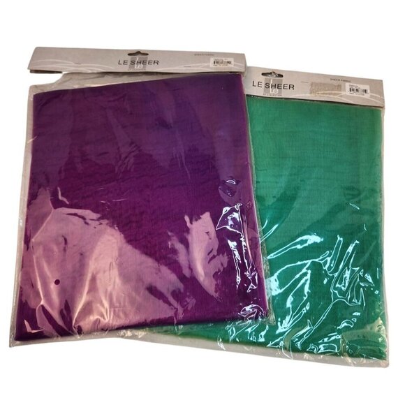 Runner 25" x 6 feet, Leiser Sheer Fabric Pack Teal Green & Purple Polyester Part - Picture 1 of 10
